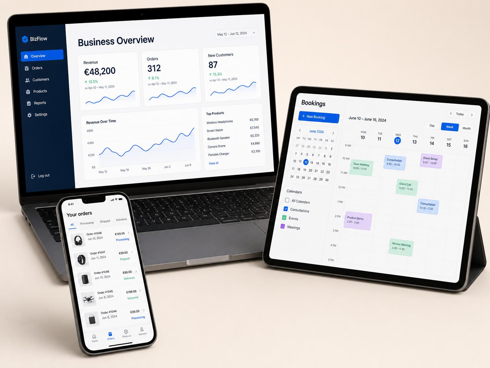 Voorbeeld van een dashboard en app die iniscale kan bouwen