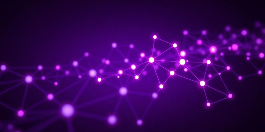 Abstract visualisation of connected AI nodes