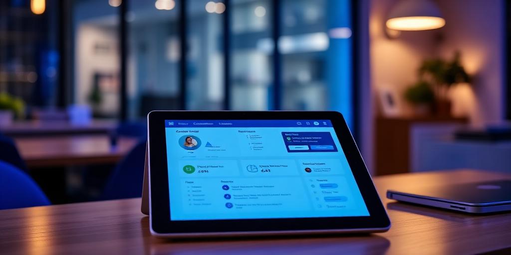 Client portal dashboard on a tablet